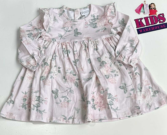 Pumpkin Patch Pink Dress With Pink Flower Pattern Size 0