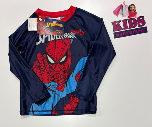 Not Used Marvel Navy, Spiderman Character Print Top Size 5
