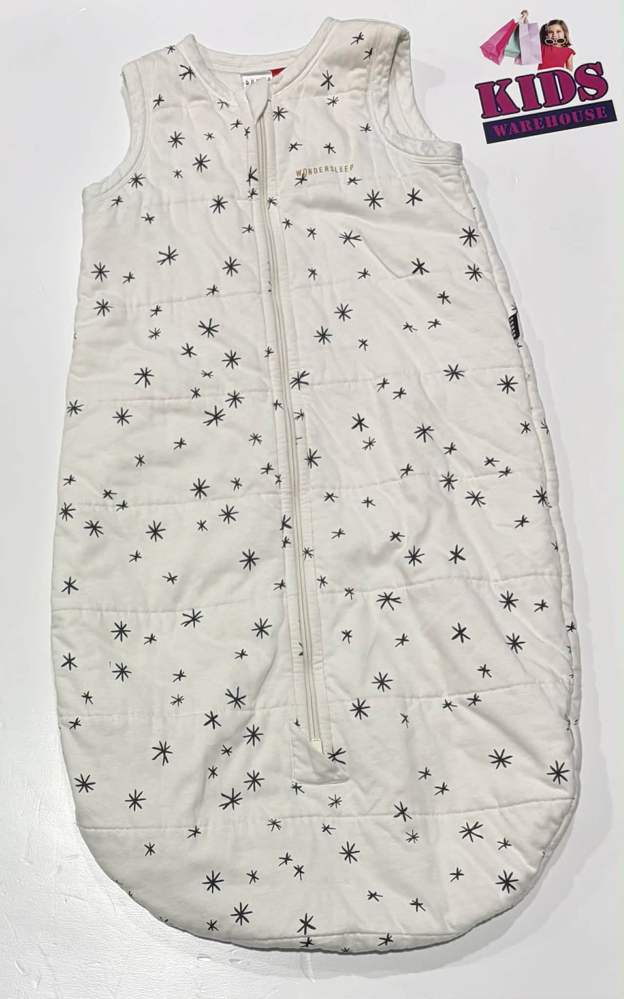 Bonds Wondersleep Cooler Nights White Star Print Size 0 (6-12 Months) TOG 1.5