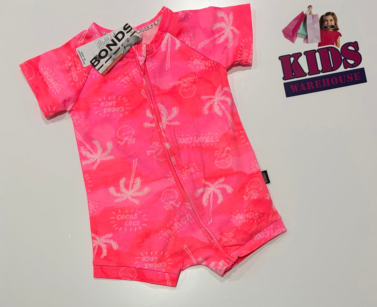 Not Used Bonds Pink, Palm Tree Print Jumpsuit Size 1