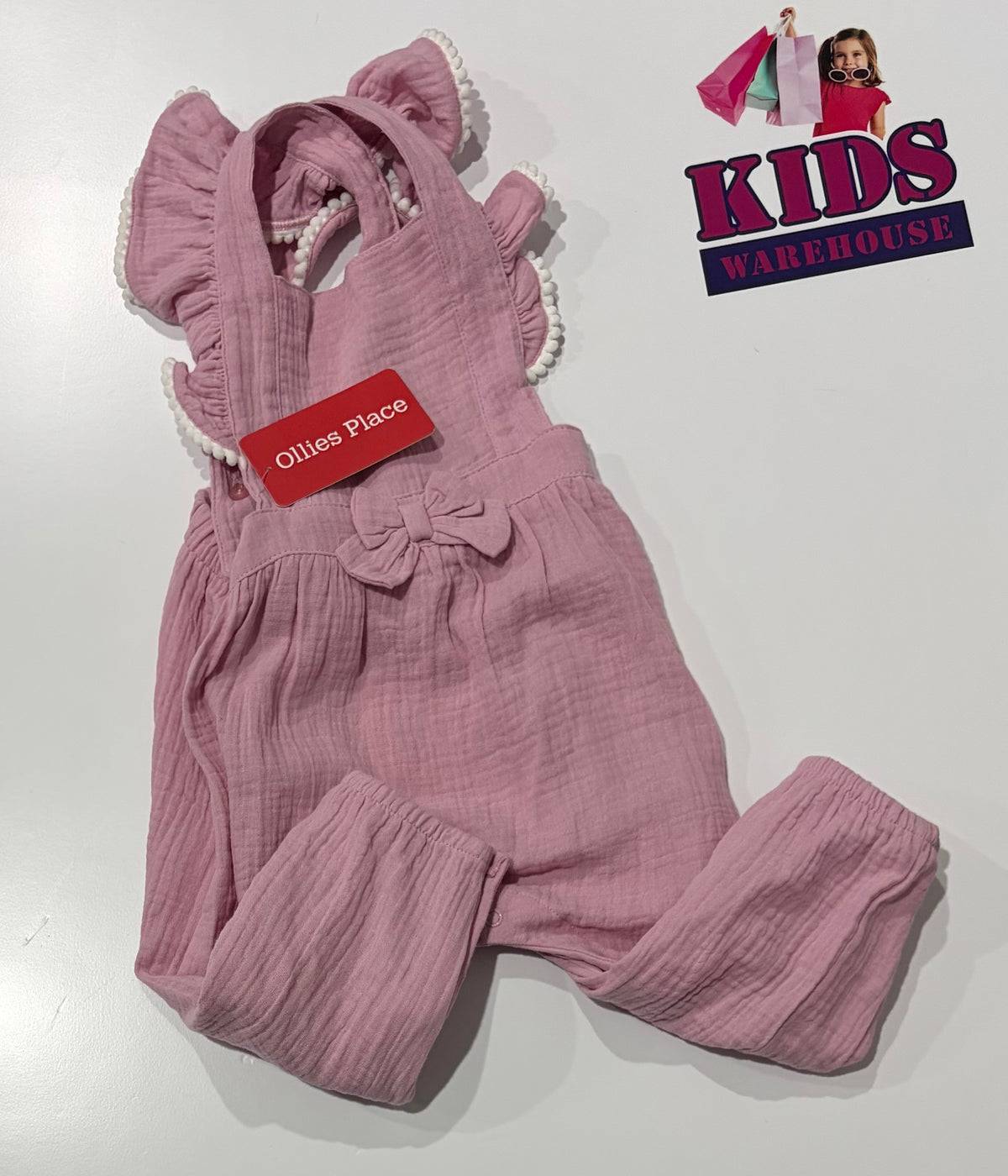 Not Used Ollie's Place Pink Overalls Size 1