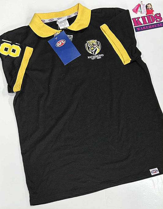 New AFL Richmond Black & Yellow Top Size 16