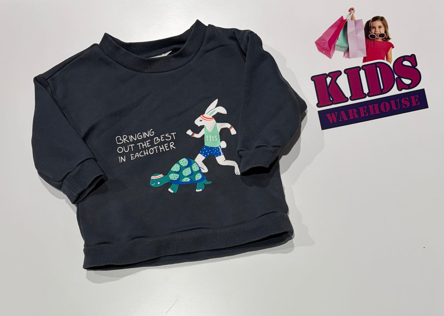 Bonds Grey, Bring Out The Best In Eachother  Print Sweater Size 000
