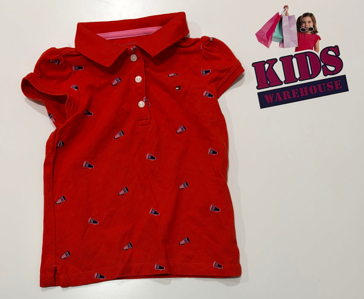 Tommy Hilfiger Red, Pink Cup Print Top Size 4