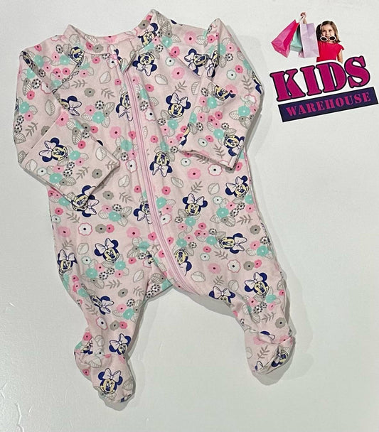 Disney Pink Jumpsuit With Minnie Mouse Pattern Size 0000
