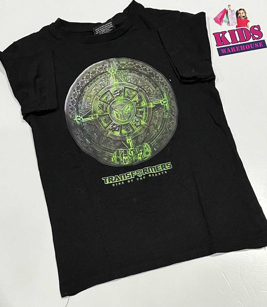 Transformers Black Top With Green “Transformers” Print Size 12