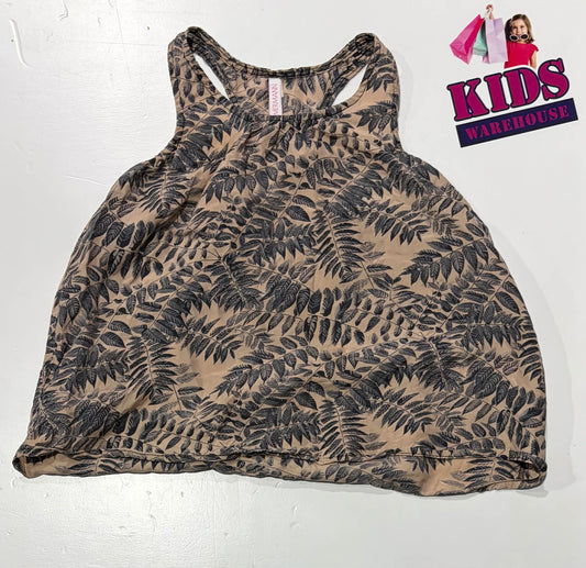 Zimmermann Dark Cream Singlet With Black Leaf Pattern Size