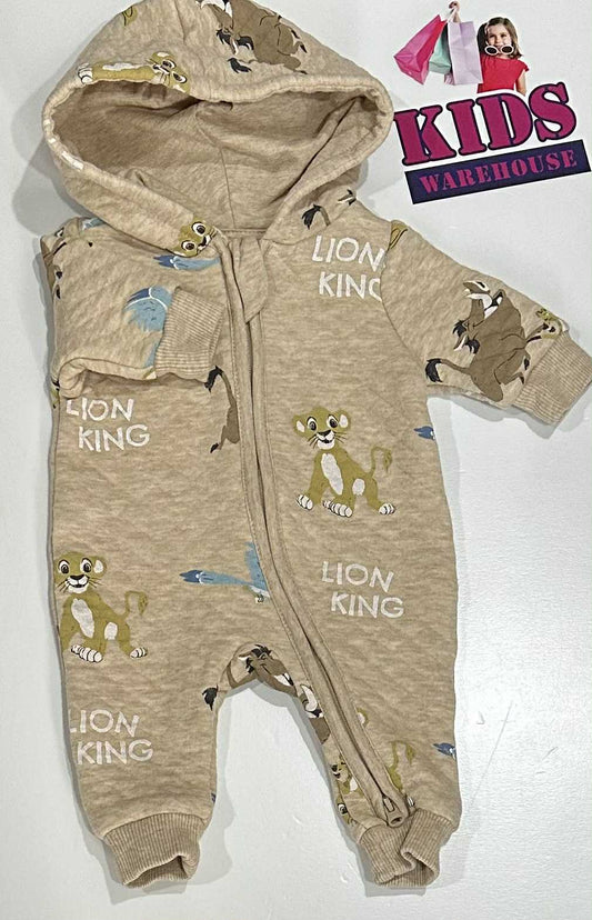 Premmie Disney Brown Jumpsuit With Lion King Pattern Size 00000