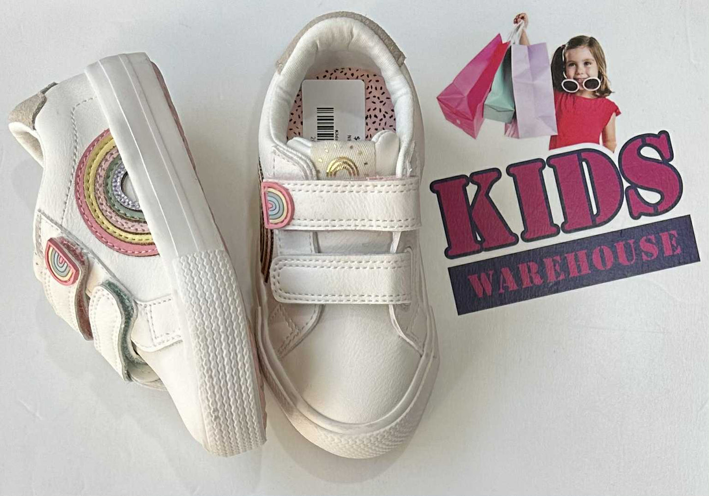 Next White, Pink Rainbow Runners Size 6 (Child)
