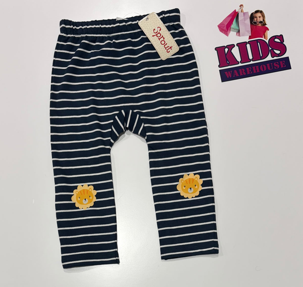 Not Used Sprout Navy, White Stripe Pants Size 1