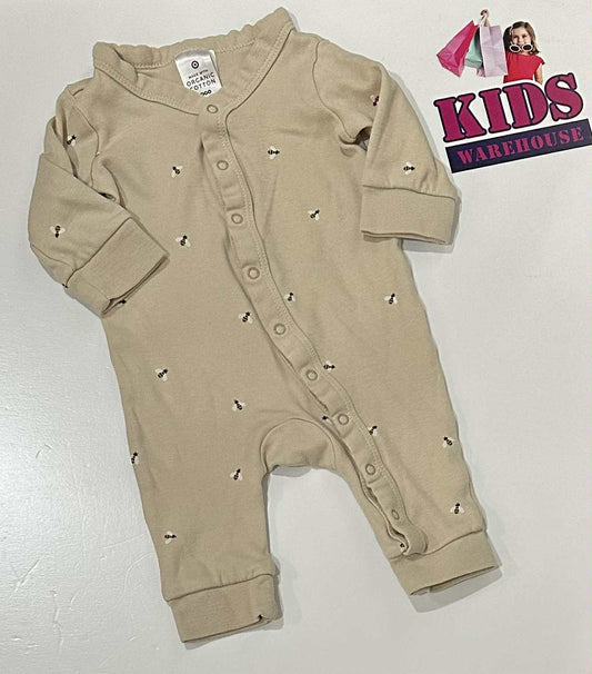 Target Cream Jumpsuit With Bee Pattern Size 000
