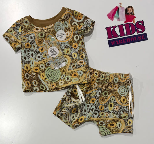 Warlukurlangu Artists Art Print 2 Piece Pyjama Set Size 000