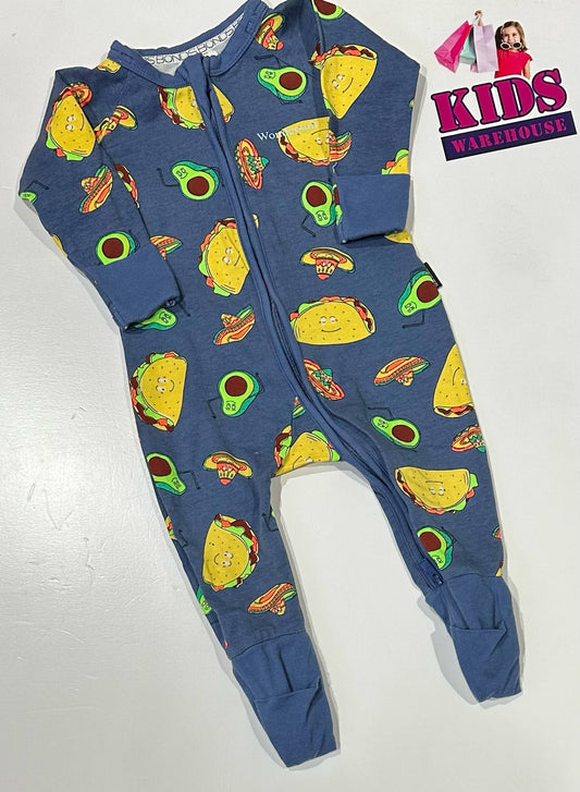 Bonds Blue Wondersuit With Taco Pattern Size 00