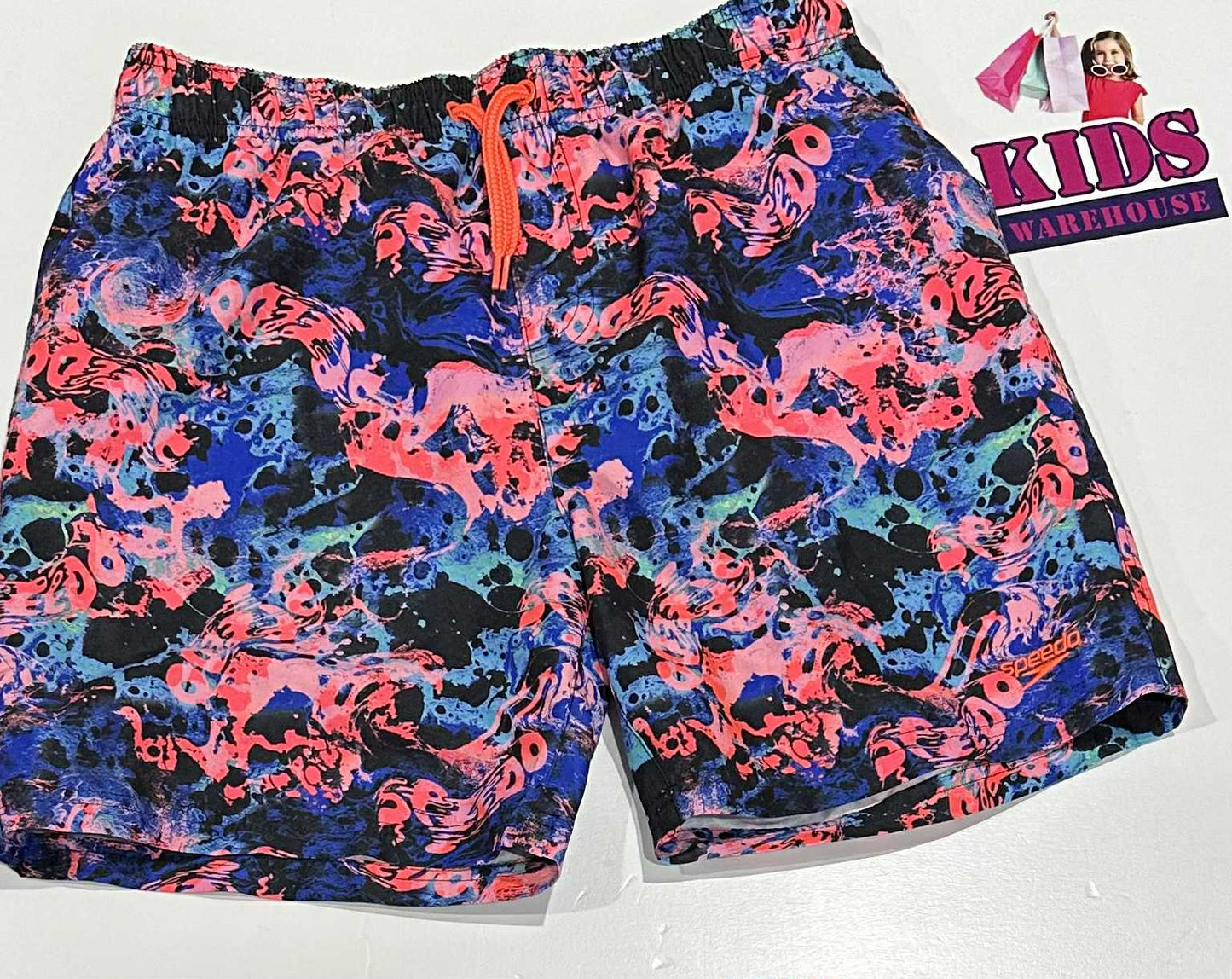 Speedo Black, Pink & Blue Swim Shorts Size 12