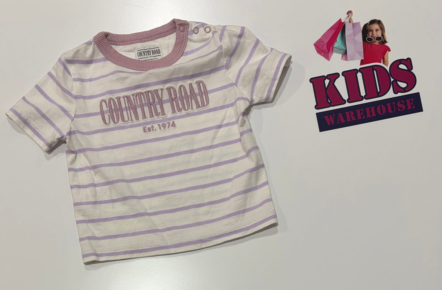 Country Road Pink, White Stripe Top Size 00