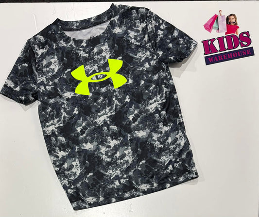 Under Armour Black & White Top With Green Logo Size 4