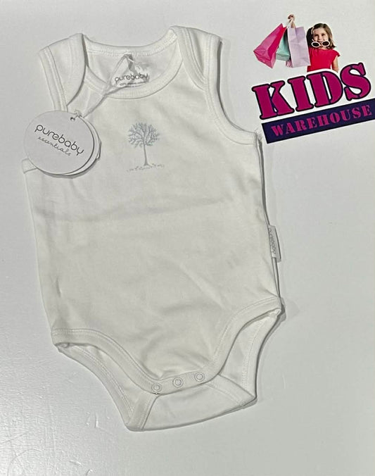 New PureBaby White Bodysuit With Tree Print Size 00 (RRP $34.95)