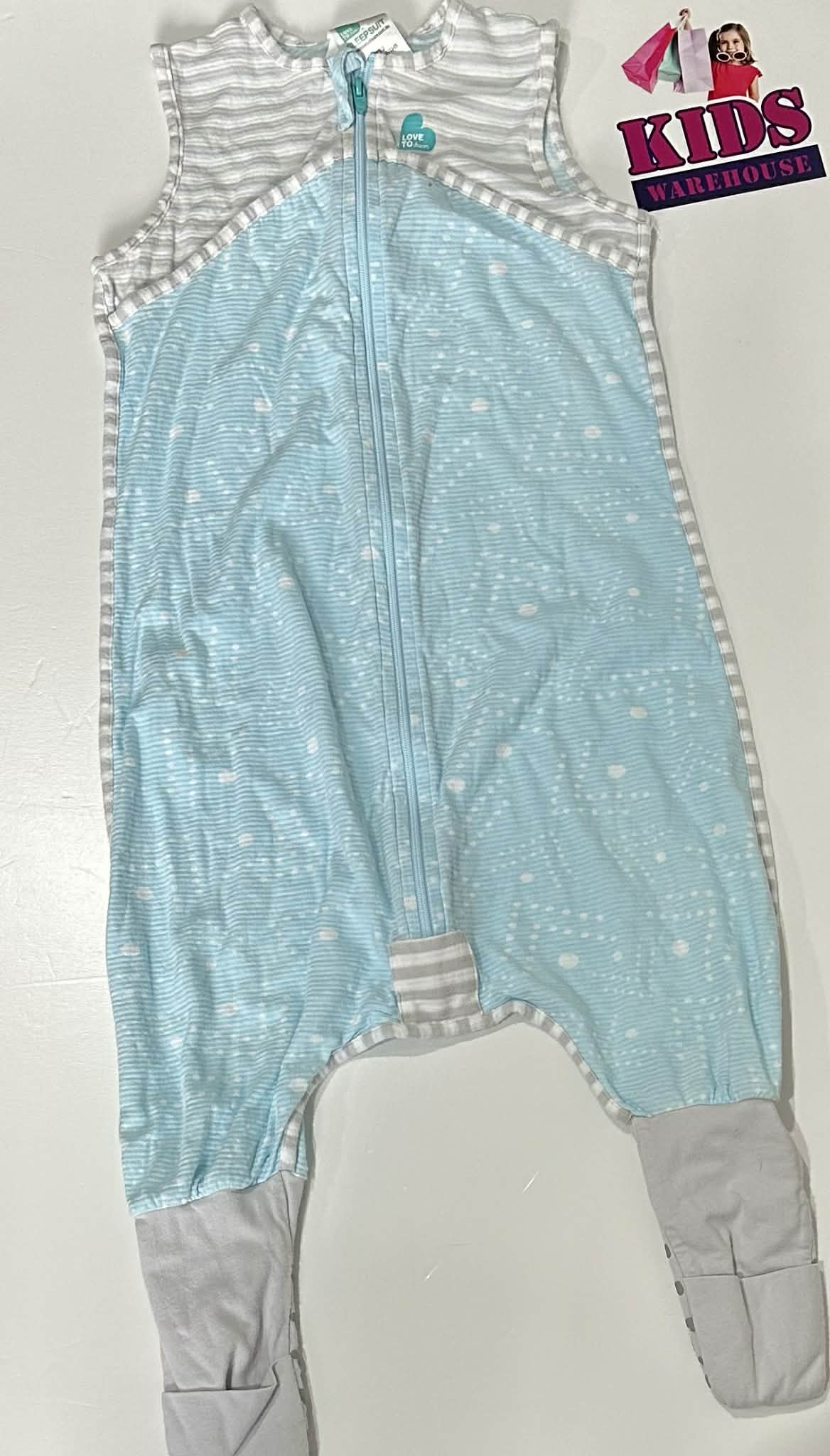 Love To Dream Sleepsuit Blue, White Polkadot Print Size 2 (24-36 Months) TOG 0.2