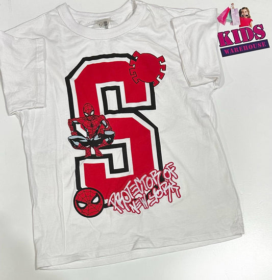 Marvel White Top With Spider-Man Print Size 9