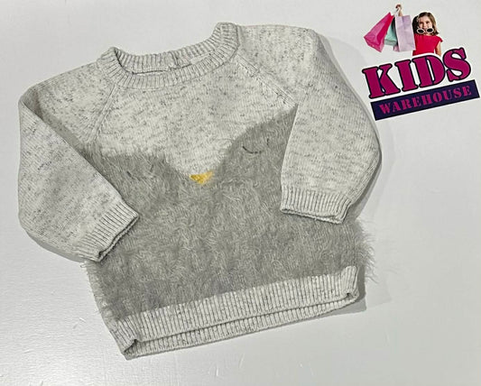 Seed Heritage Grey Knit Jumper With Fury Print Size 00