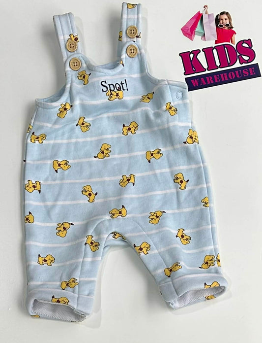 Fun With Spot Blue & White Overalls With Spot Pattern Size 0000