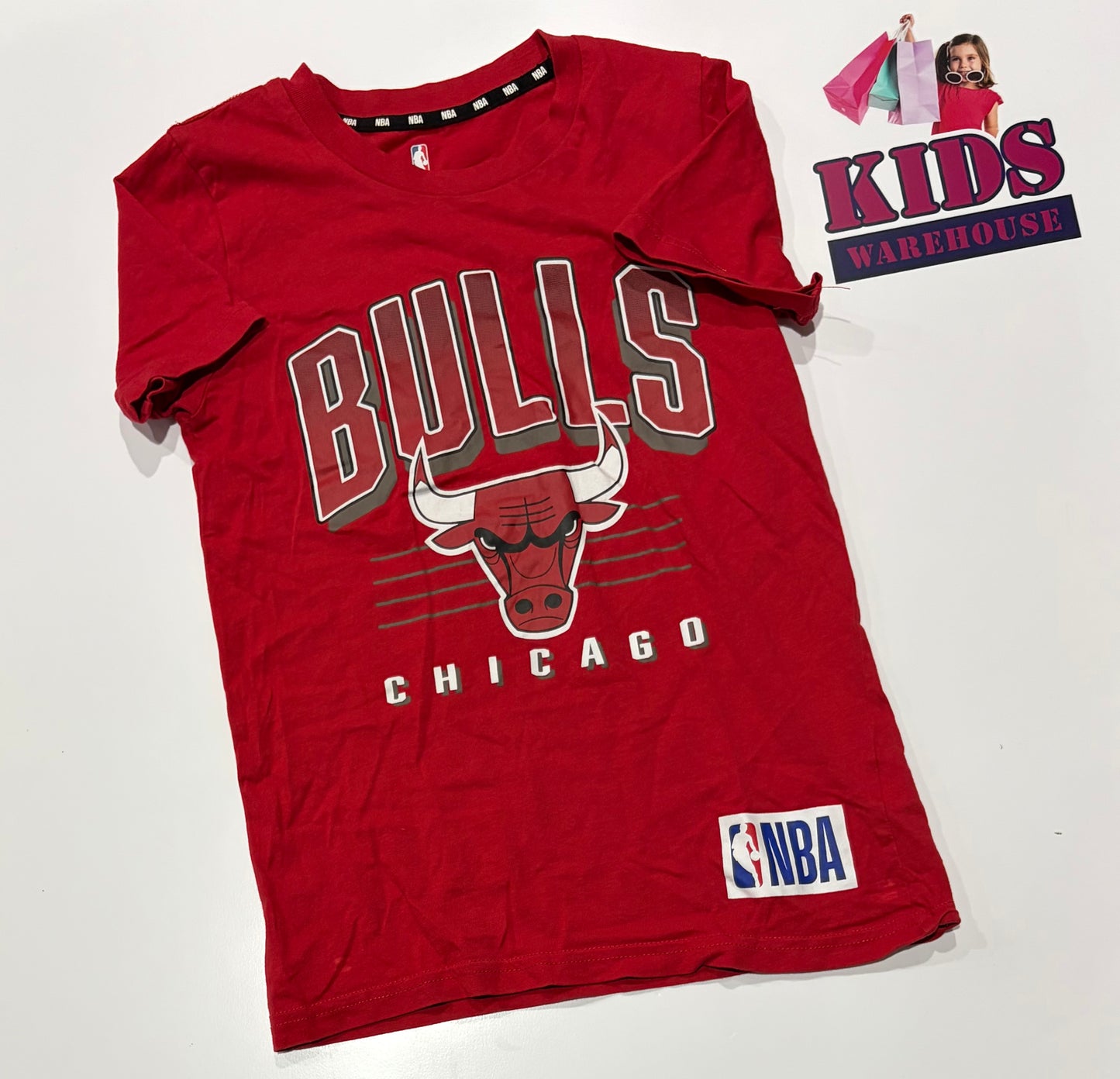 NBA Red, Chicago Bulls Print Top Size 9