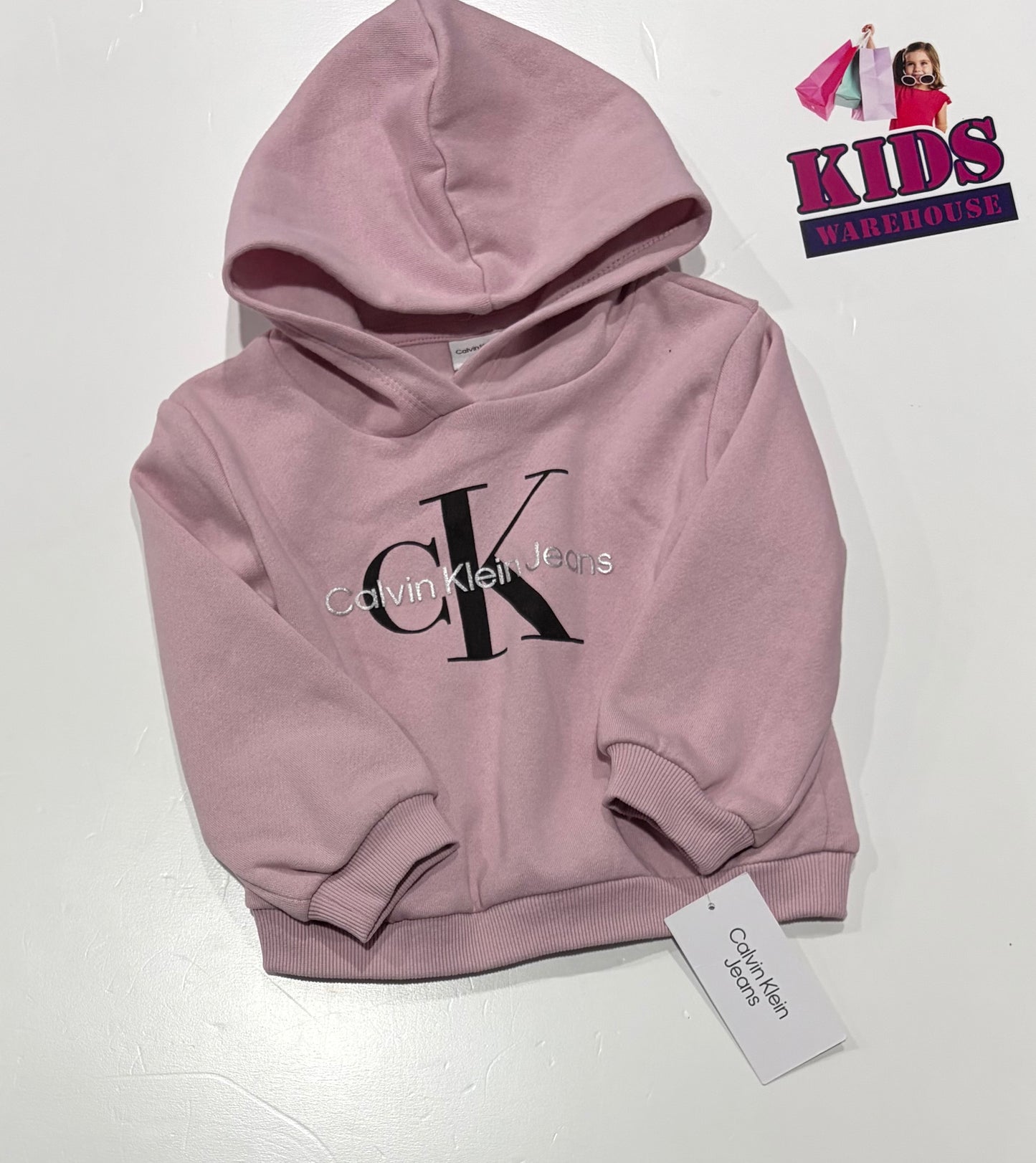 Calvin Klein Pink, Logo Print Hoodie Size 3