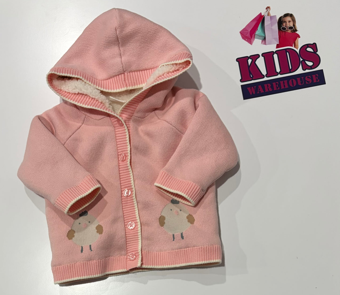 Seed Heritage Pink, Bird Print, Fluffy Lined Hoodie Size 00