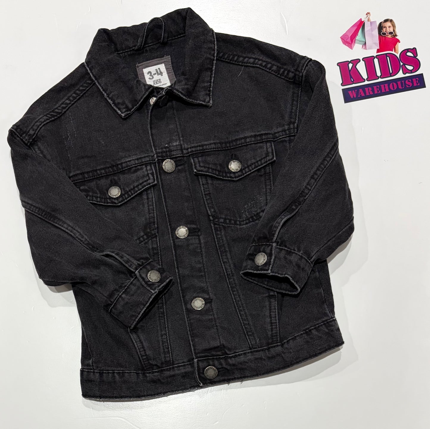 Cotton On Black Denim Jacket Size 3