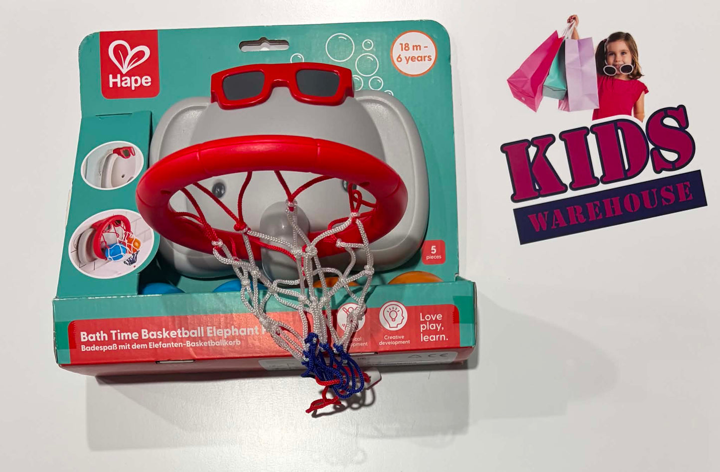 Not Used Hape Basketball Hoop Bath Toy