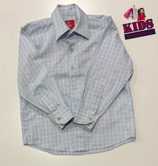 Fred Bracks Light Blue, White Checked Long Sleeve Top Size 4
