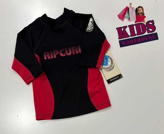 Not Used Ripcurl Black, Red Swim Rashie Top Size 0