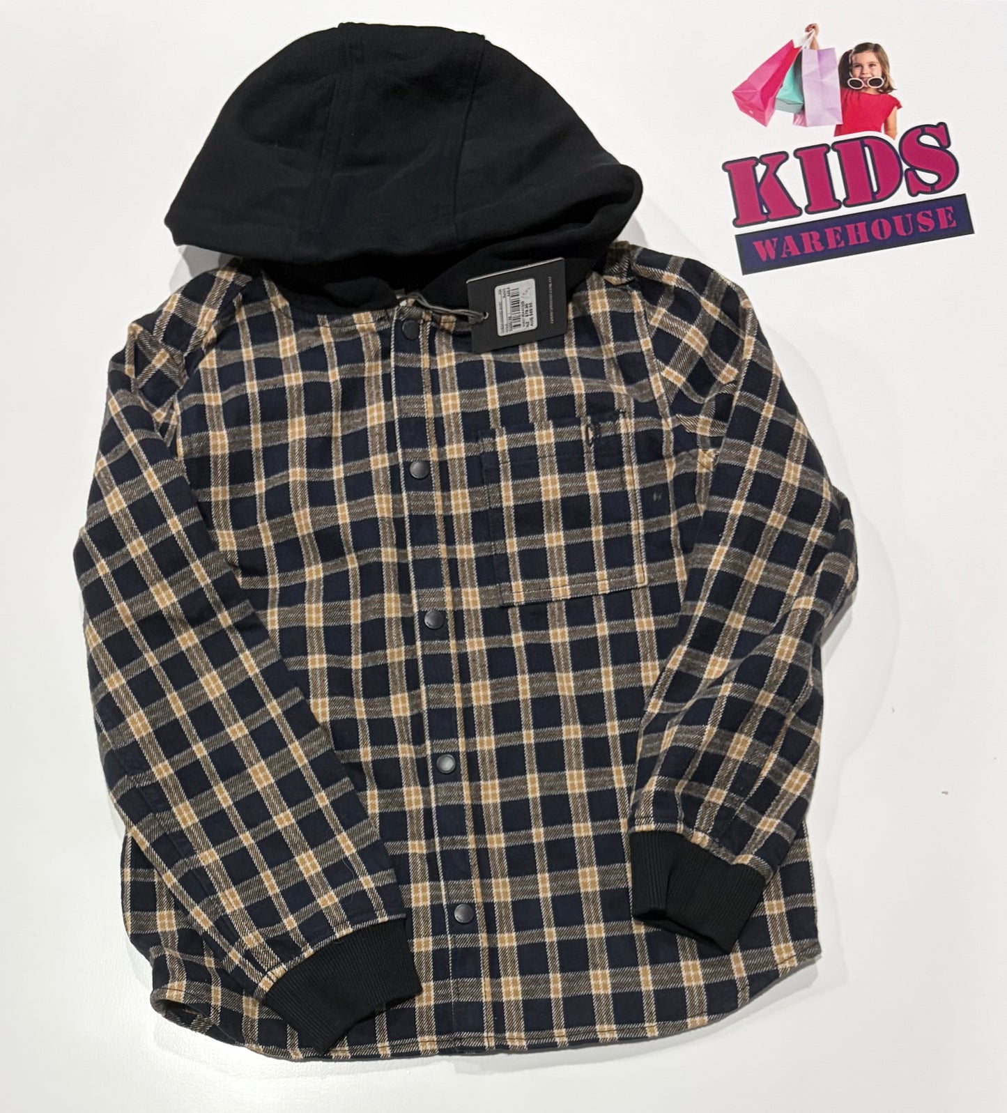 Not Used Country Road Brown, Black Check Print Hoodie Size 6