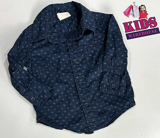 Cotton On Dark Blue Long Sleeve Top Size 1