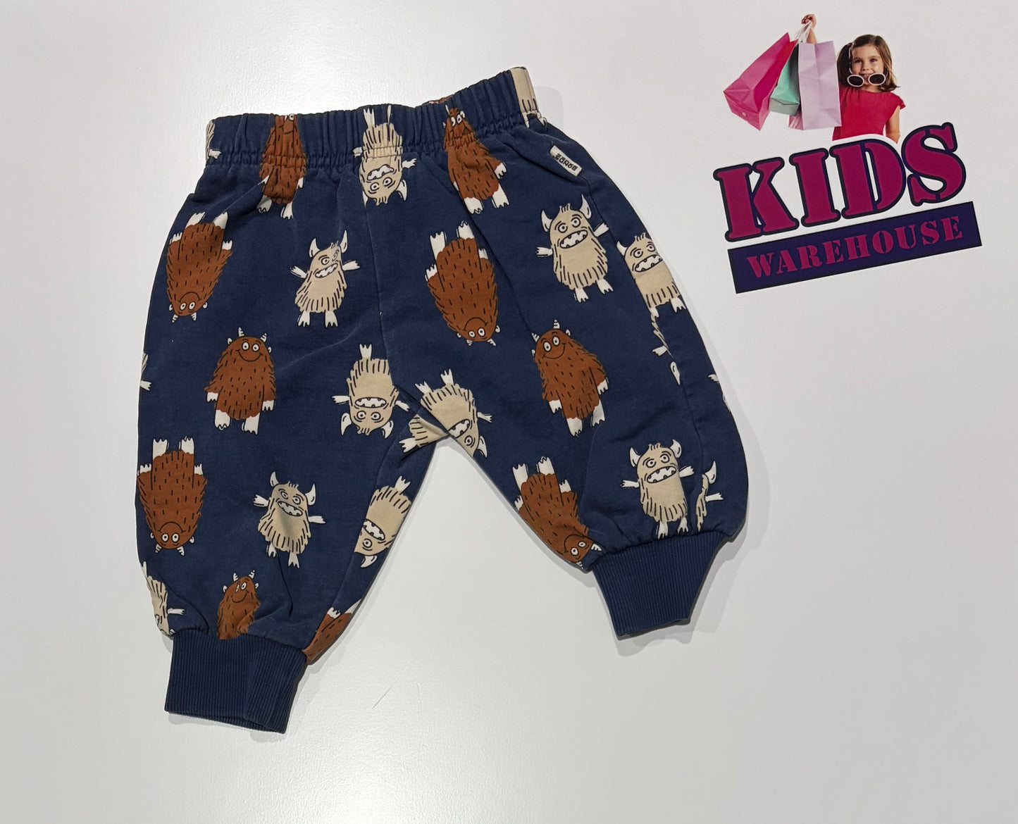 Bonds Navy, Brown, White Monster Print Pants Size 00