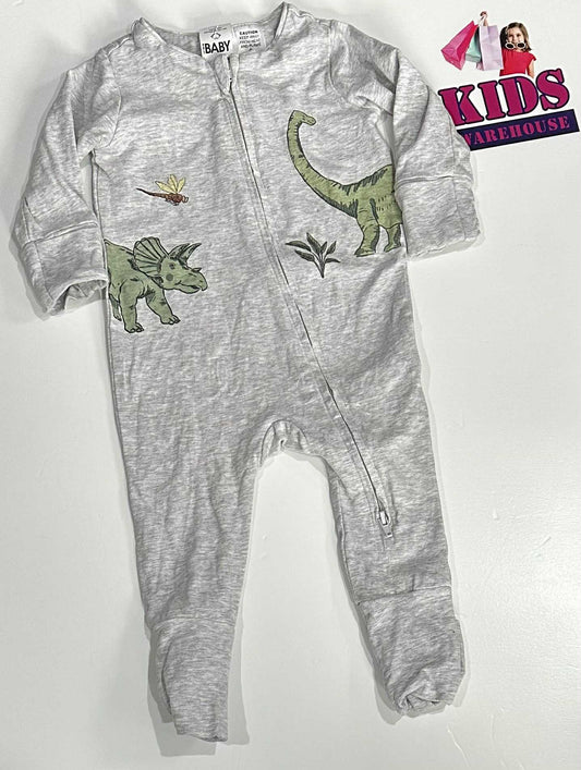 Cotton On Grey Jumpsuit With Dinosaur Print Size 00