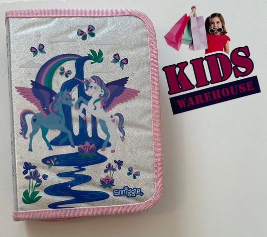 Smiggle Silver & Pink Unicorn Hard Case Pencil Case