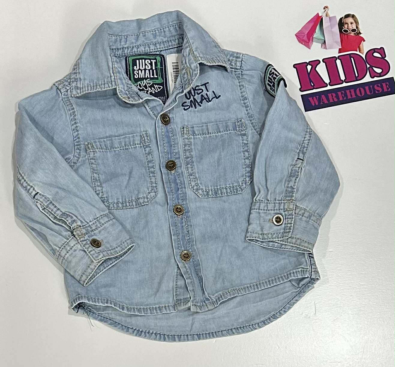 Just Small Blue Long Sleeve Button Up Top Size 000