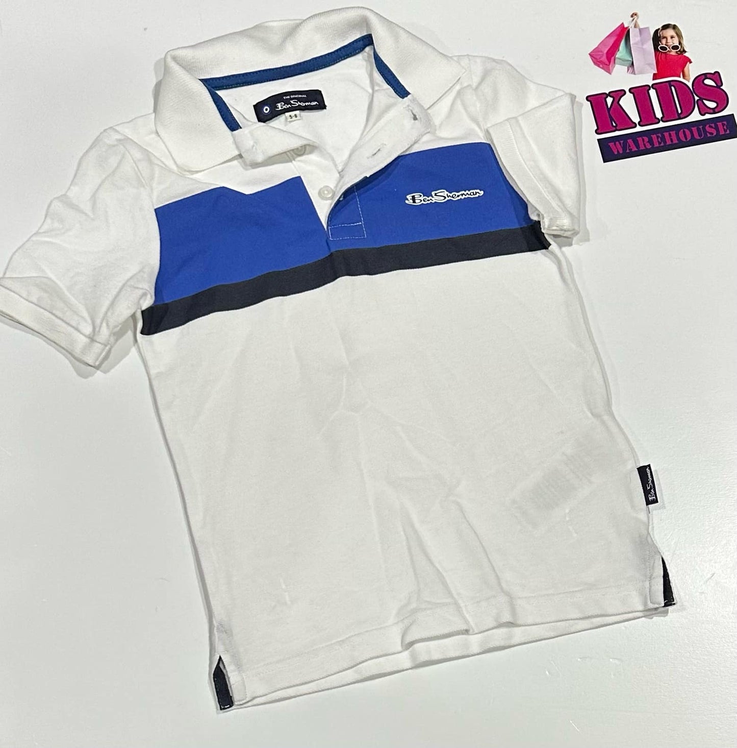 Ben Sherman White & Red Polo Top Size 5