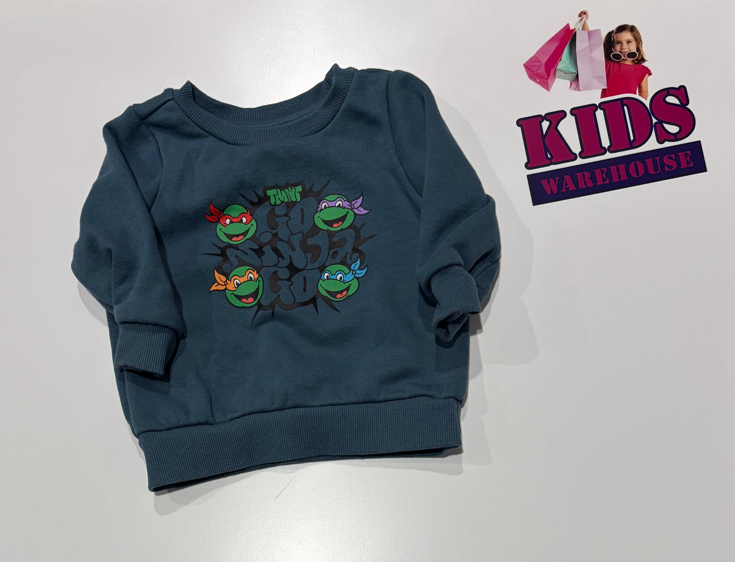 Teenage Mutant Ninja Turtles Blue, Characters Print Sweater Size 0