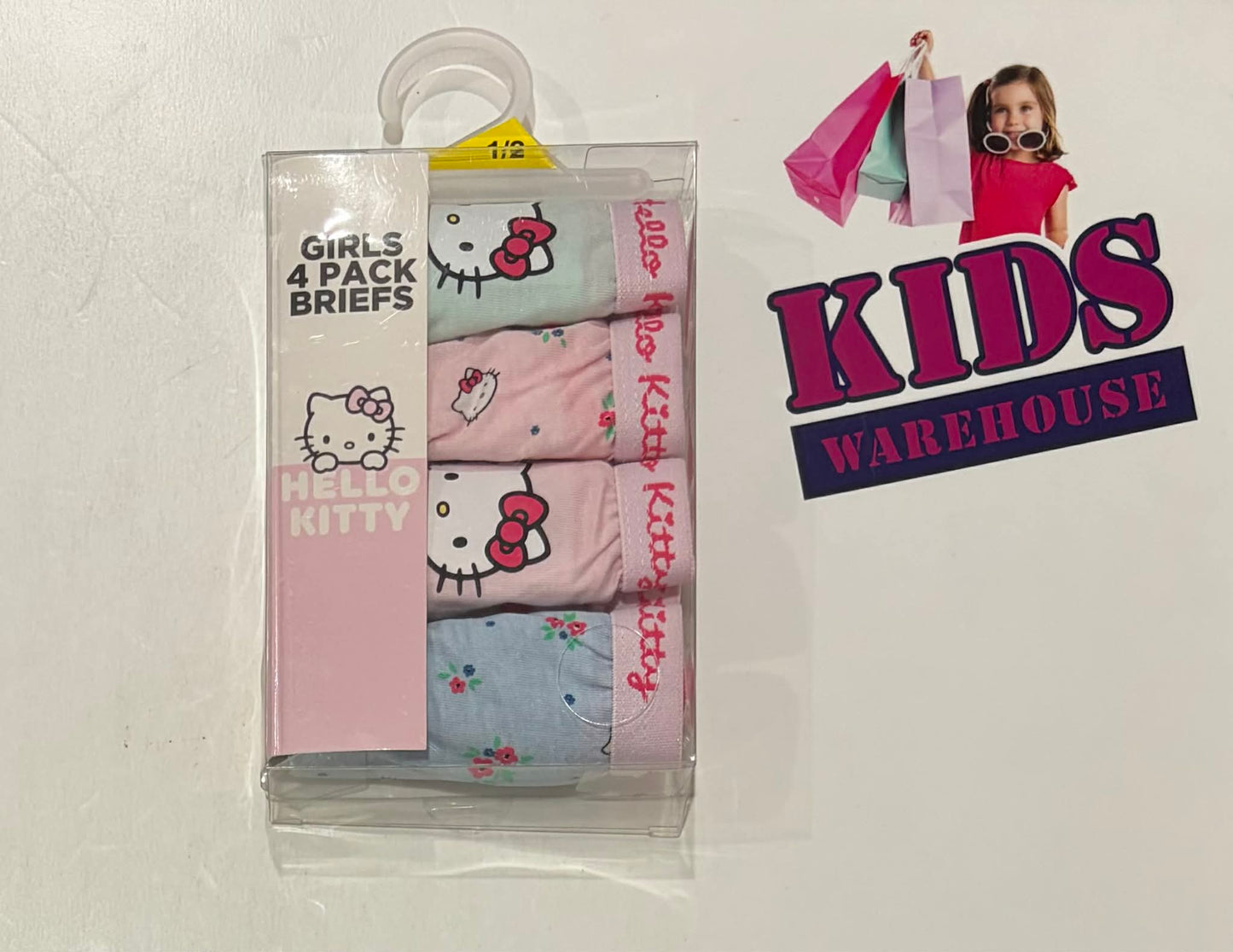 Not Used Hello Kitty 4 Pack Girls Briefs Size 1/2
