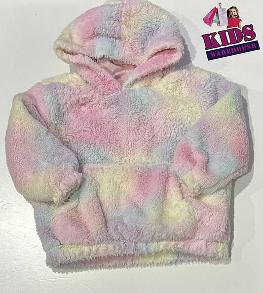 Anko Rainbow Fluffy Hoodie Size 3