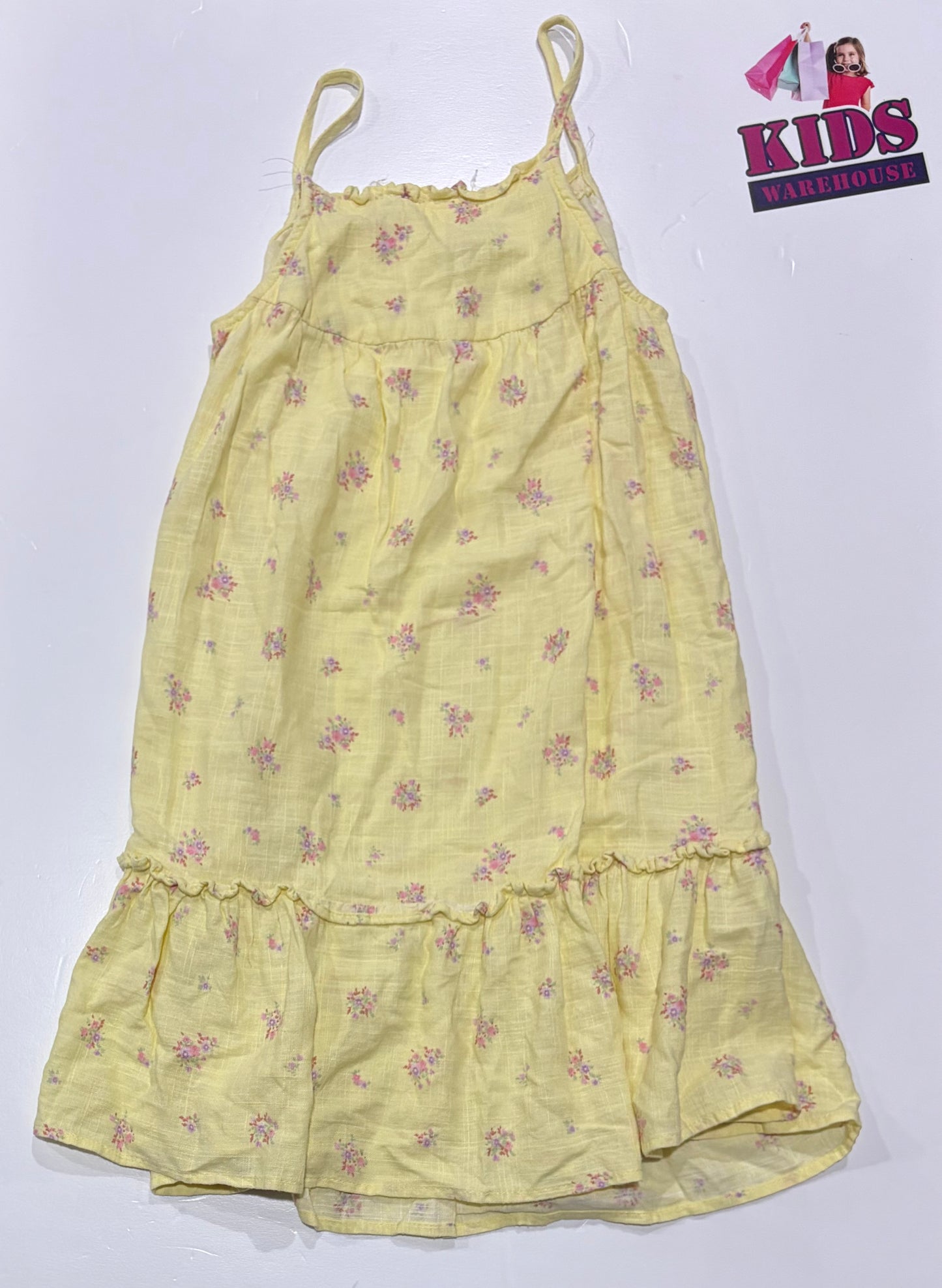 Cotton On Yellow, Pink Flower Print Dress Size 9