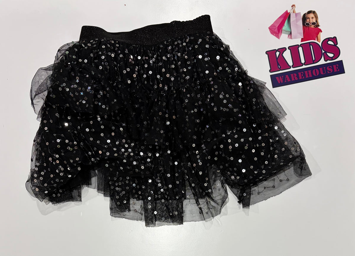 Cotton On Black, Silver Sequin Skirt Size 5