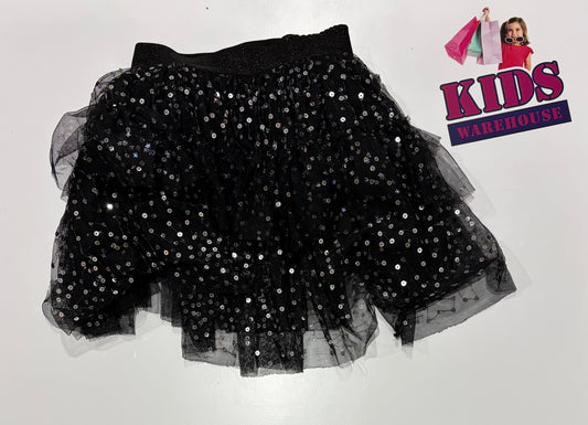 Cotton On Black, Silver Sequin Skirt Size 5