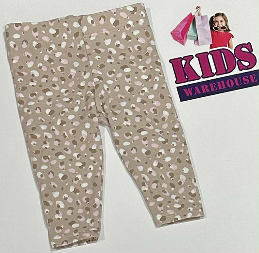 Country Road Brown Leggings With Pink & White Dotted Pattern Size 000