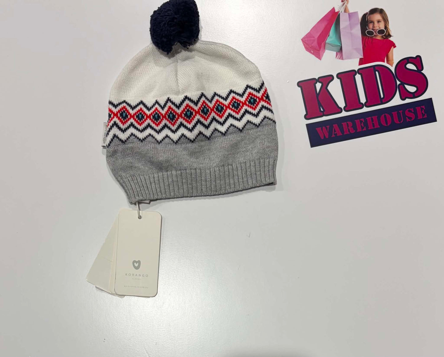 Not Used Korango White, Grey, Orange, Blue Beanie (Baby)
