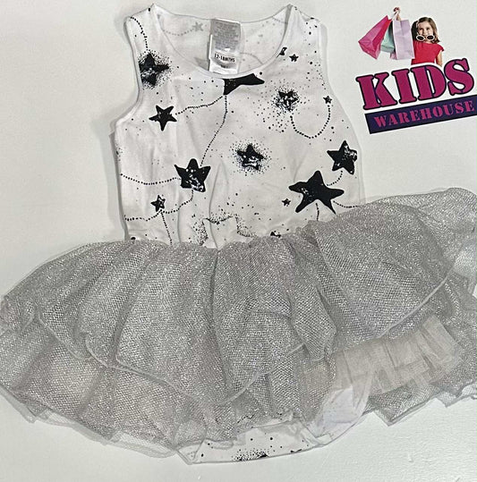 Bonds White & Black Bodysuit With Silver Tutu Size 1