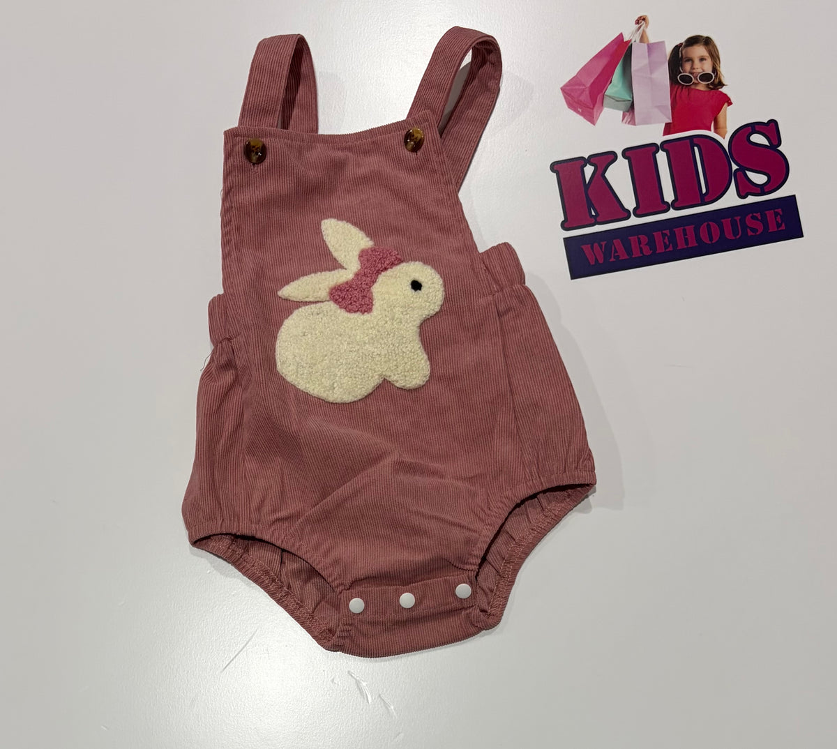 Pink, Bunny Print Corduroy Bodysuit Size 0000