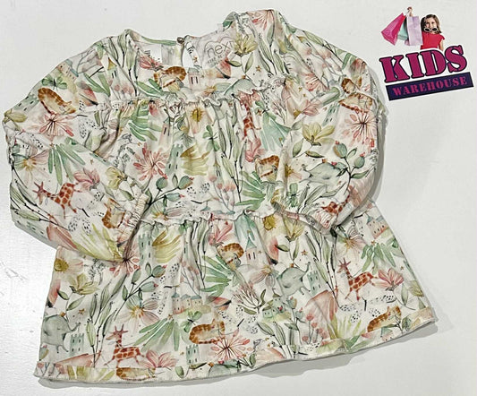 Next White Dress With Flower Pattern Size 2